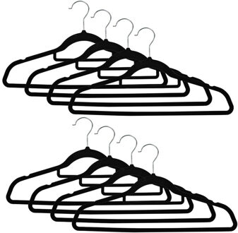 Benson Kledinghangers velours - 8x - kunststof - draaihaak - buigbaar - 44 cm