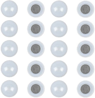 Benson koelkast Magneten rond - 2x - wit - 10 x stuks - D30 mm