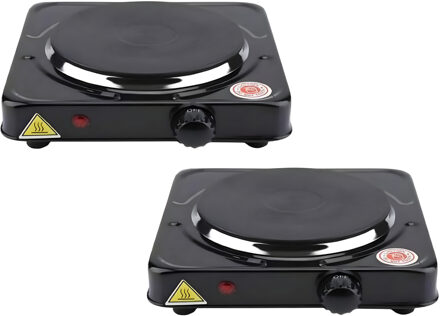 Benson Kookplaat elektrisch - 2x - 1 pit - 22 cm - 1000 W - camping kooktoestel