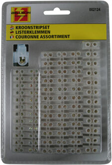 Benson Kroonsteen set - 72x - klein/middel/groot - kunststof - elektra aansluitmateriaal Wit