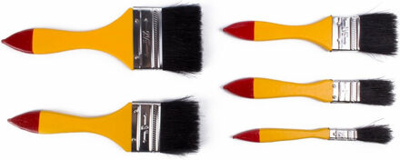 Benson Kwastenset - 5-delig - half synthetisch - plat - verf/schilderen Geel