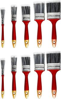 Benson Kwastenset - synthetisch - 10-delig - plat - voor verf en lak - verfkwasten
