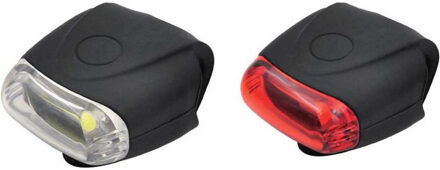 Benson LED fietslamp set - rood / wit - siliconen - waterdicht - 12 chips