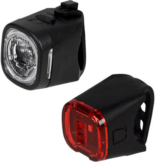 Benson LED fietslamp set - rood / wit - USB oplaadbaar - waterbestendig