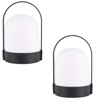 Benson Led lamp - 2x - draagbaar - wit - kunststof - 13 x 22 cm - warm licht