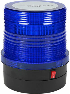 Benson LED zwaailamp - blauw - 2.4W - strobe licht - magnetisch - batterijvoeding