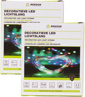 Benson Lichtsnoer - 2x - LED - multicolor - waterdicht - 13M - lichtslang / feestversiering