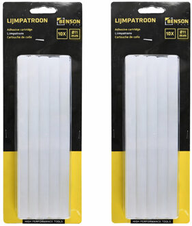 Benson Lijmpatronen 11x200 mm - 20x - transparant - voor standaard lijmpistool