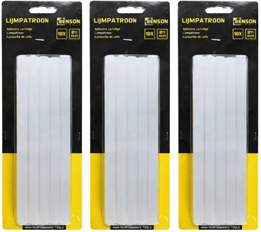 Benson Lijmpatronen 11x200 mm - 30x - transparant - voor standaard lijmpistool
