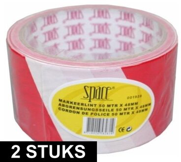 Benson Markeerlint - 2x - rood / wit - 50 meter - afzetlint Multi