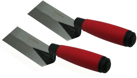 Benson Metseltroffel/troffel - 2x - gehard staal - soft grip - 12 x 5 cm