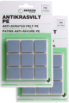 Benson Meubelvilt - 2x - 18 delig - stoelpoten - kunststof - grijs - meubelbeschermers