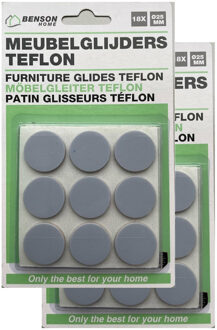 Benson Meubelvilt - 2x - 18 delig - stoelpoten - kunststof - grijs - meubelbeschermers