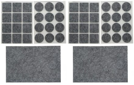 Benson Meubelvilt - 50x stuks - grijs - vilt - 3 formaten - anti kras vilt