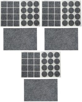 Benson Meubelvilt - 75x stuks - grijs - vilt - 3 formaten - anti kras vilt