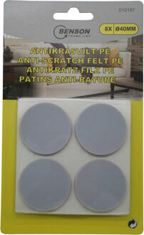 Benson Meubelvilt - 8 delig - stoelpoten - kunststof - grijs - meubelbeschermers