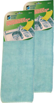 Benson Microvezel doek - 2x - 38 x 38 cm - blauw - schoonmaak doek - dweil