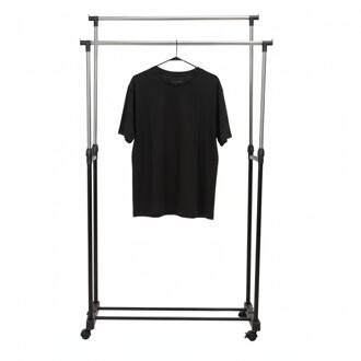 Benson Mobiel kledingrek - dubbele stang - verstelbaar - 160 cm - metaal
