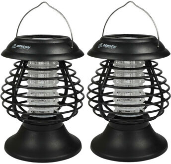 Benson Muggenlamp solar - 2x - UV-LED - 14 x 19,5 cm - insectenvanger - IP44