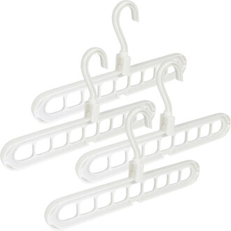 Benson Multifunctionele kledinghangers - 4x stuks - 33 cm - verticaal gebruik