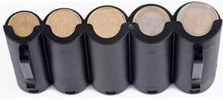 Benson munthouder - geschikt voor 5 muntsoorten - 13 x 12 cm - compact en handig in gebruik Zwart