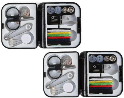 Benson Naaiset - 2x - 14-delig - compact reisnaaisetje - naaibenodigdheden - naaidoos