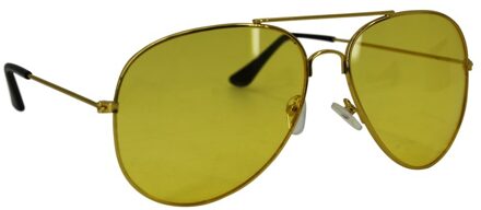 Benson Nachtzicht piloten bril goudkleurig voor volwassenen