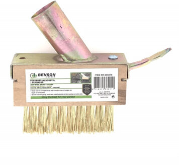 Benson Onkruid borstel / voegen krabber - messing - 3 rijen - met schraper