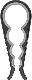 Benson opener voor potten / flessen - verstelbaar - rubber / kunststof - 22 cm - diverse deksels Grijs