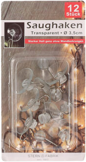 Benson Ophanghaak met zuignap - wit - 12x - kunststof - D30 mm Multi