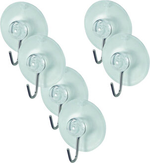 Benson Ophanghaak met zuignap - wit - 12x - kunststof - D45 mm