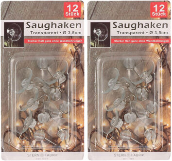 Benson Ophanghaak met zuignap - wit - 24x - kunststof - D30 mm