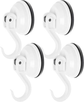 Benson Ophanghaak met zuignap - wit - 8x - kunststof - draagkracht 2 kilo