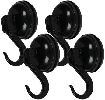 Benson Ophanghaakjes - 4x - zwart - kunststof - draagkracht 6kg