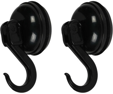Benson Ophanghaakjes - zwart - 2x delig - kunststof - draagkracht 2 kg