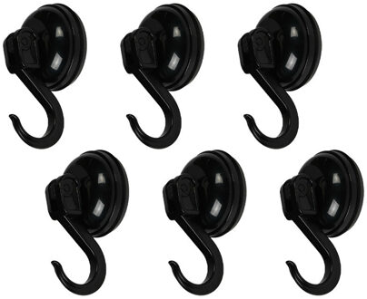 Benson Ophanghaakjes - zwart - 6 delig - kunststof - draagkracht 2 kg