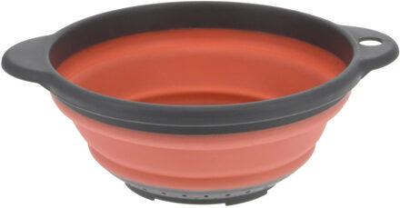 Benson opvouwbaar keuken vergiet - oranje/grijs - kunststof - Dia 23 cm