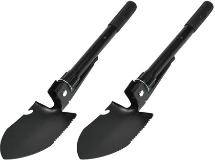 Benson Opvouwbare schep - 2x - 41 cm - met pikhouweel en zaag - camouflage opbergtas - outdoor