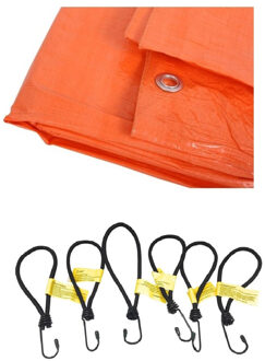 Benson Oranje afdekzeil / dekzeil 4 x 6 meter met 24x spanners haakjes - Afdekzeilen