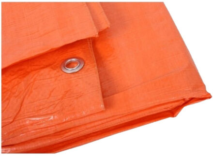 Benson Outdoor/camping oranje afdekzeil / dekzeil 6 x 8 meter met ringen - Afdekzeilen