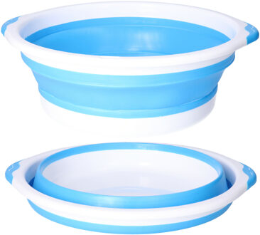 Benson Pakket van 2x stuks benson opvouwbaar afwasteiltjes / afwasbakken blauw/wit D30 cm