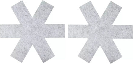 Benson panbeschermer - vilt - set van 2x stuks - 38 cm - voorkomt krassen