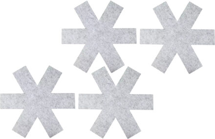 Benson panbeschermer - vilt - set van 4x stuks - 38 cm - voorkomt krassen