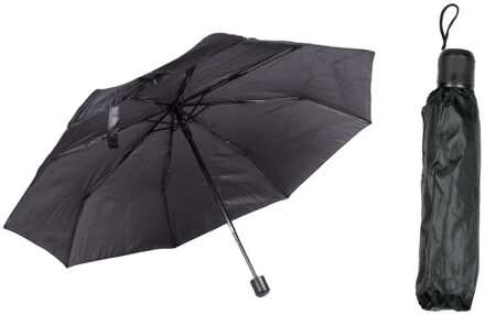 Benson Paraplu mini - 2x - zwart - opvouwbaar - 93 x 55 cm - reisparaplu - compact
