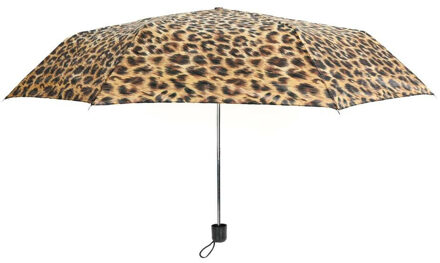 Benson Paraplu mini - luipaardprint - opvouwbaar - 93 x 55 cm - reisparaplu - compact