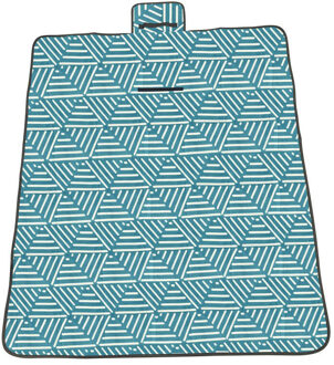 Benson Picknickkleed blauw - strepen - oprolbaar - 150 x 130 cm