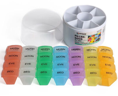 Benson Pillendoosje - 28 vakjes - gekleurd - medicijnen doos