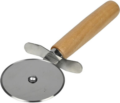 Benson Pizza snijder/roller - RVS wiel - houten handvat - duimbescherming - 18,5 cm