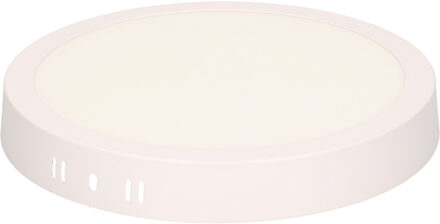 Benson Plafonniere - LED - rond - wit aluminium - plafondlamp - 20,5 cm - IP20 - 18W - warm wit