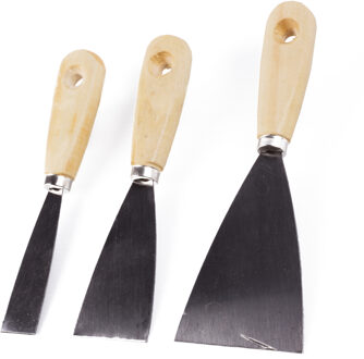 Benson Plamuurmessen set 3-delig - 30 mm - 50 mm - 80 mm - staal - hout - Plamuurmessen